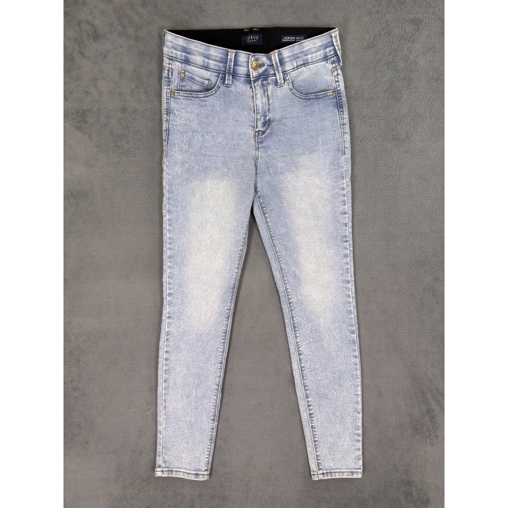 Curve Appeal Jeans Womens 2/26 Blue Light Wash Comfort Waist High Rise Skinny